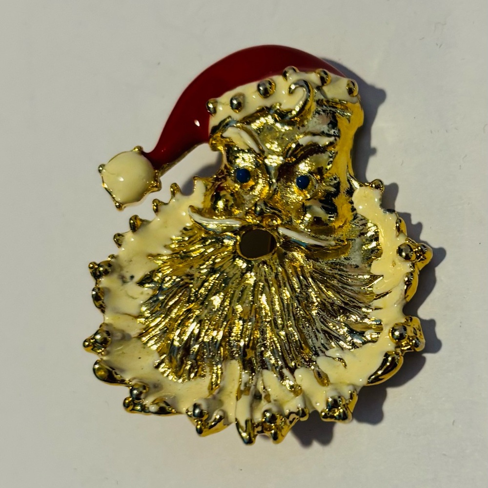 Vintage Santa Claus Brooch “old St Nick” Christmas Holiday Festive Jewelry